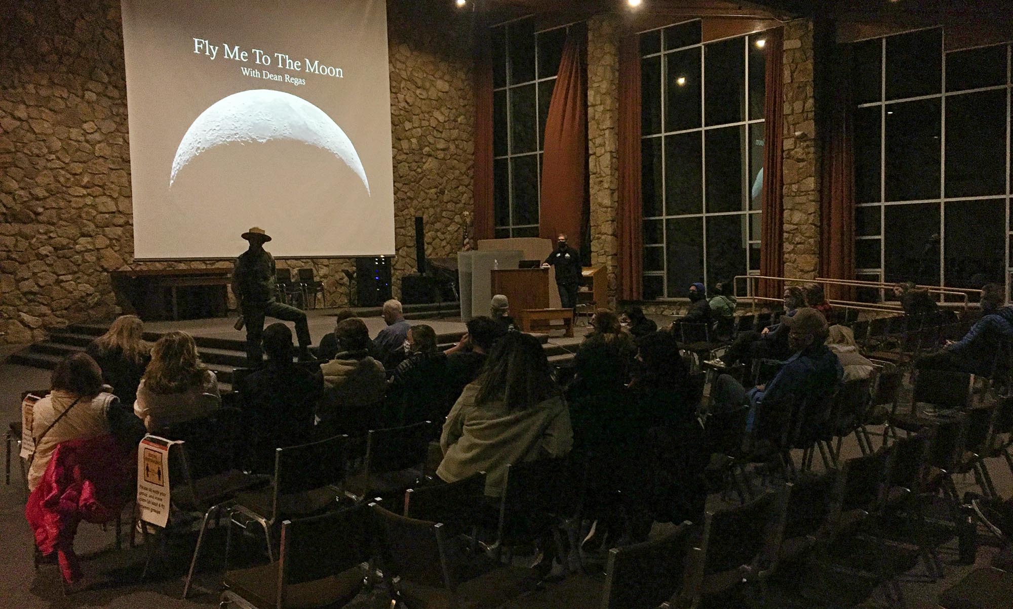 Dean Regas presents his indoor presentation at Grand Canyon National Park
