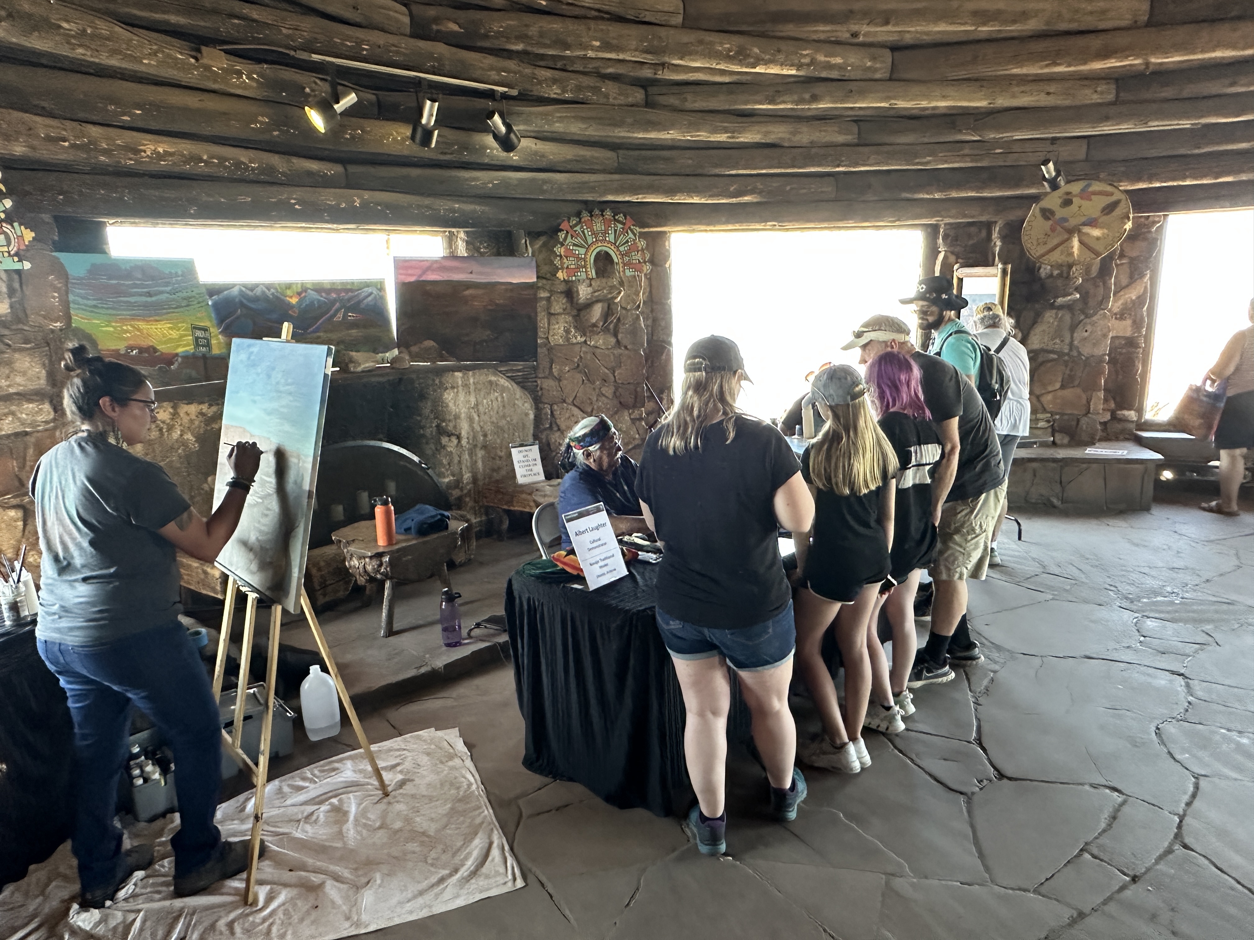 Cultural Demonstrations Inside Desert View Watchtower next to the gift shop.