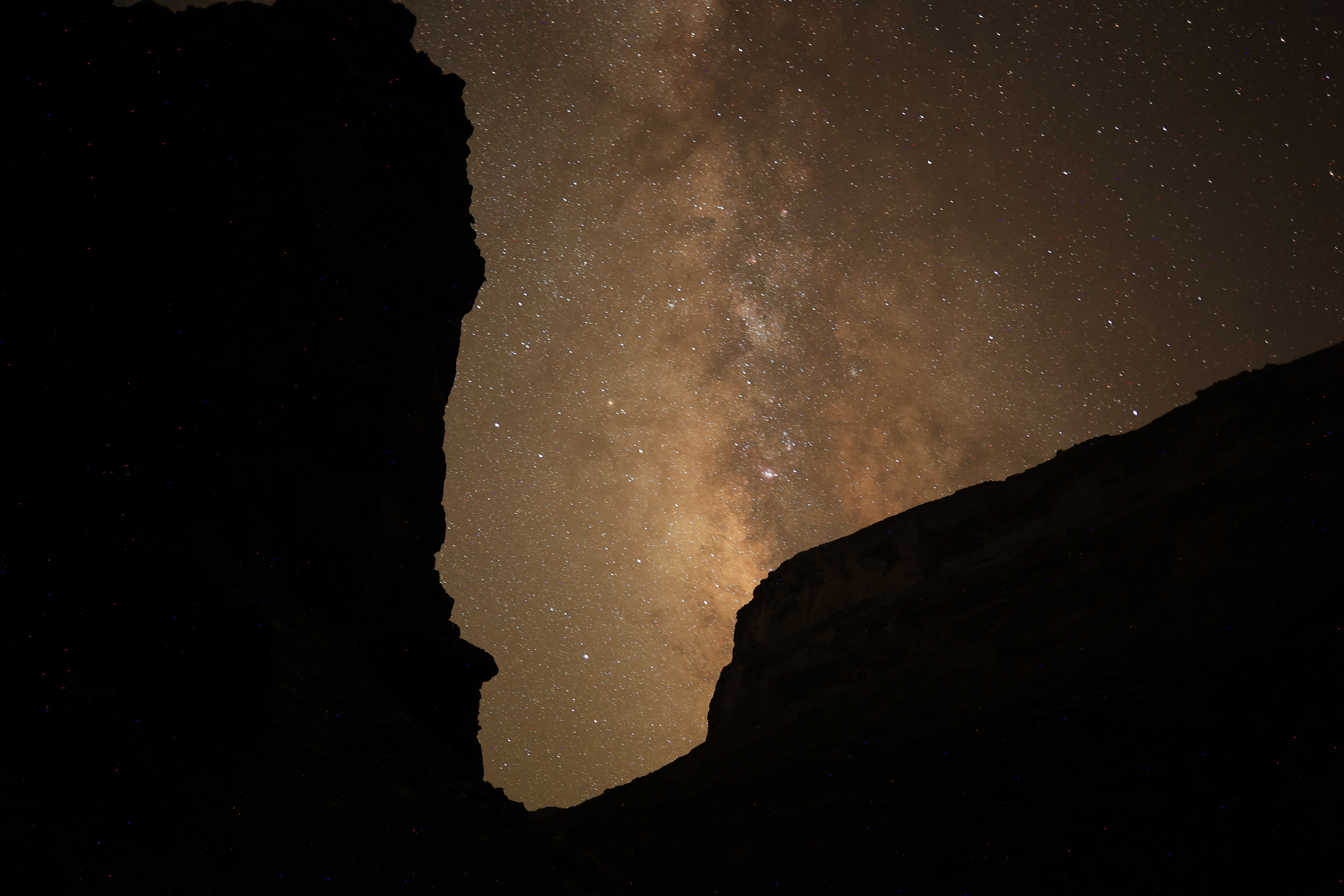 Milky Way Rising at the bottom of the canyon