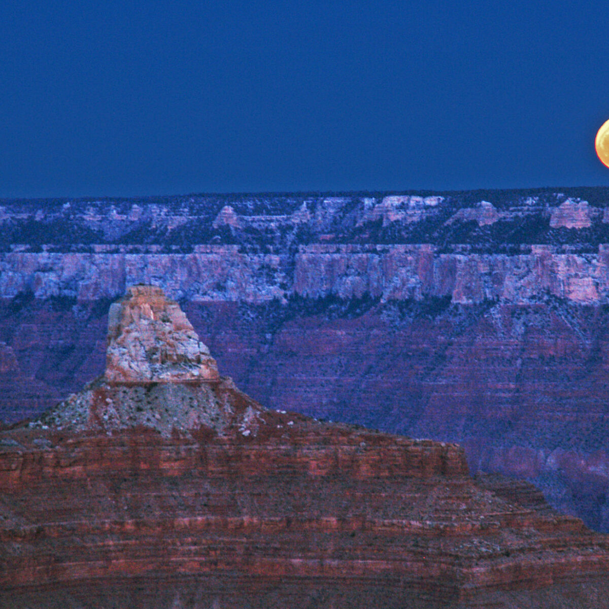 The largest full moon of the year illuminates this first night of 2018 - and our New Year's Resolutions. Zoroaster Temple is the peak on the left.