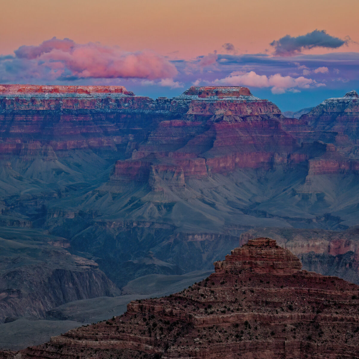 Moonrise from Yavapai Point - December 7, 2022. -1712
The last full moon of 2022, the Cold Moon, seen rising just before sunset from Yavapai Point. Around 5:30 pm on The last full moon of 2022, the Cold Moon, seen rising just before sunset from Yavapai Point. Around 5:30 pm on December 7. The moon blocked the view of the planet Mars, a rare lunar occultation of the Red Planet that lasted about an hour.