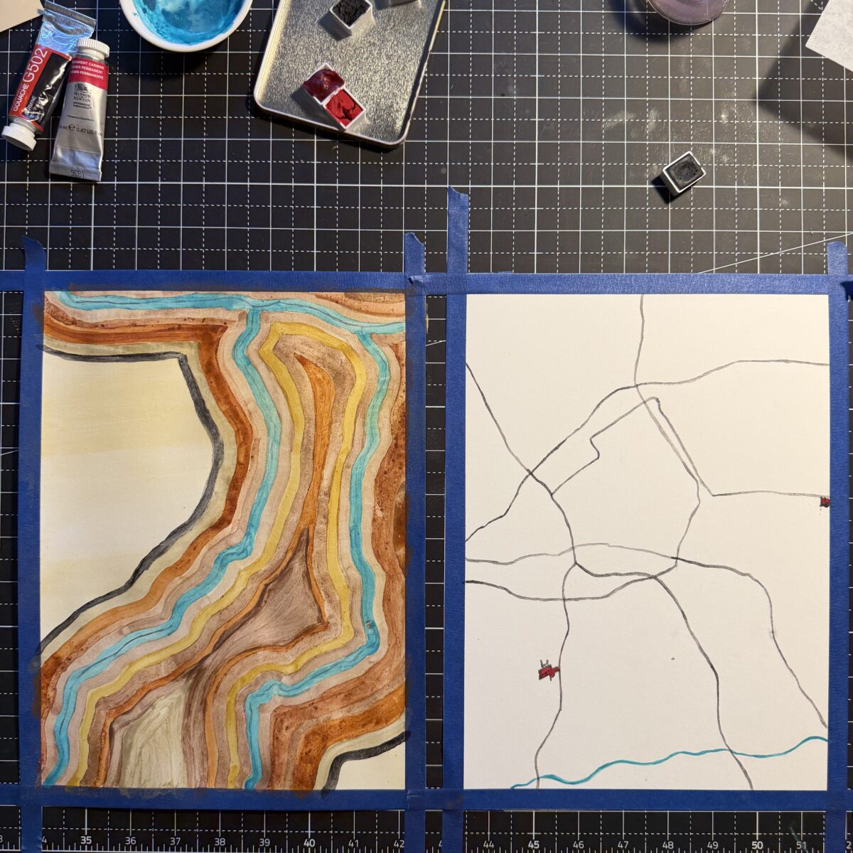 Maps made my Artist in Residence Alessandra Vertrees