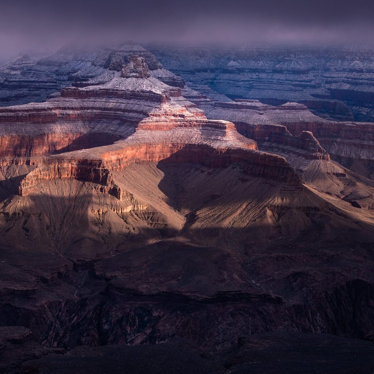 Snowy Grand Canyon at Sunset