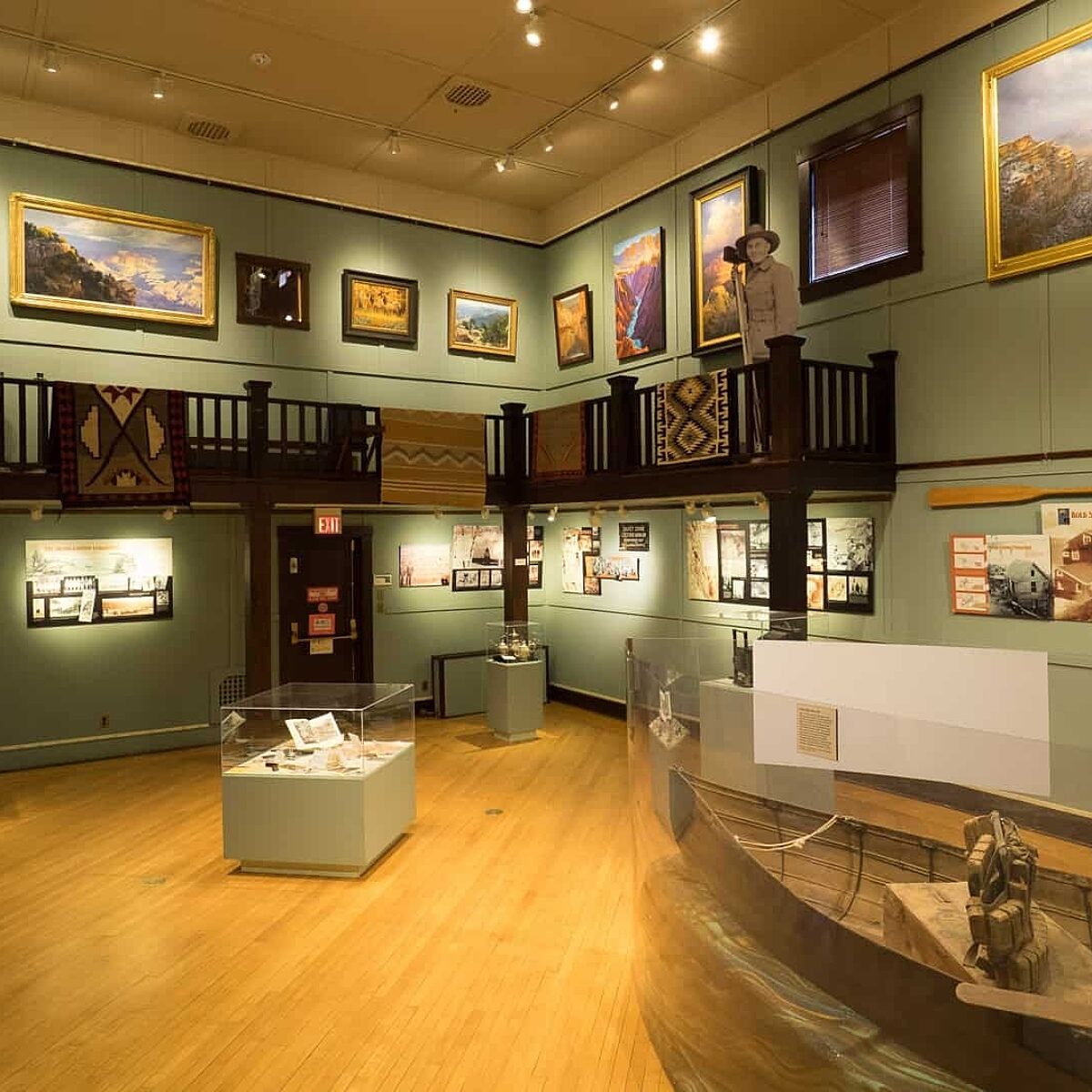 Wide view of inside art gallery at Kolb Studio at Grand Canyon National Park