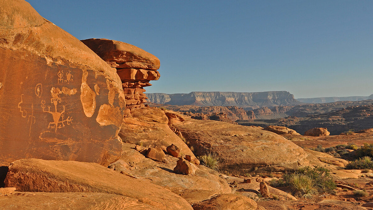 Kaibab Creek Wilderness, Pictographs in the foreground. Photo Credit to U.S. Forest Service, Southwestern Region, Kaibab National Forest.