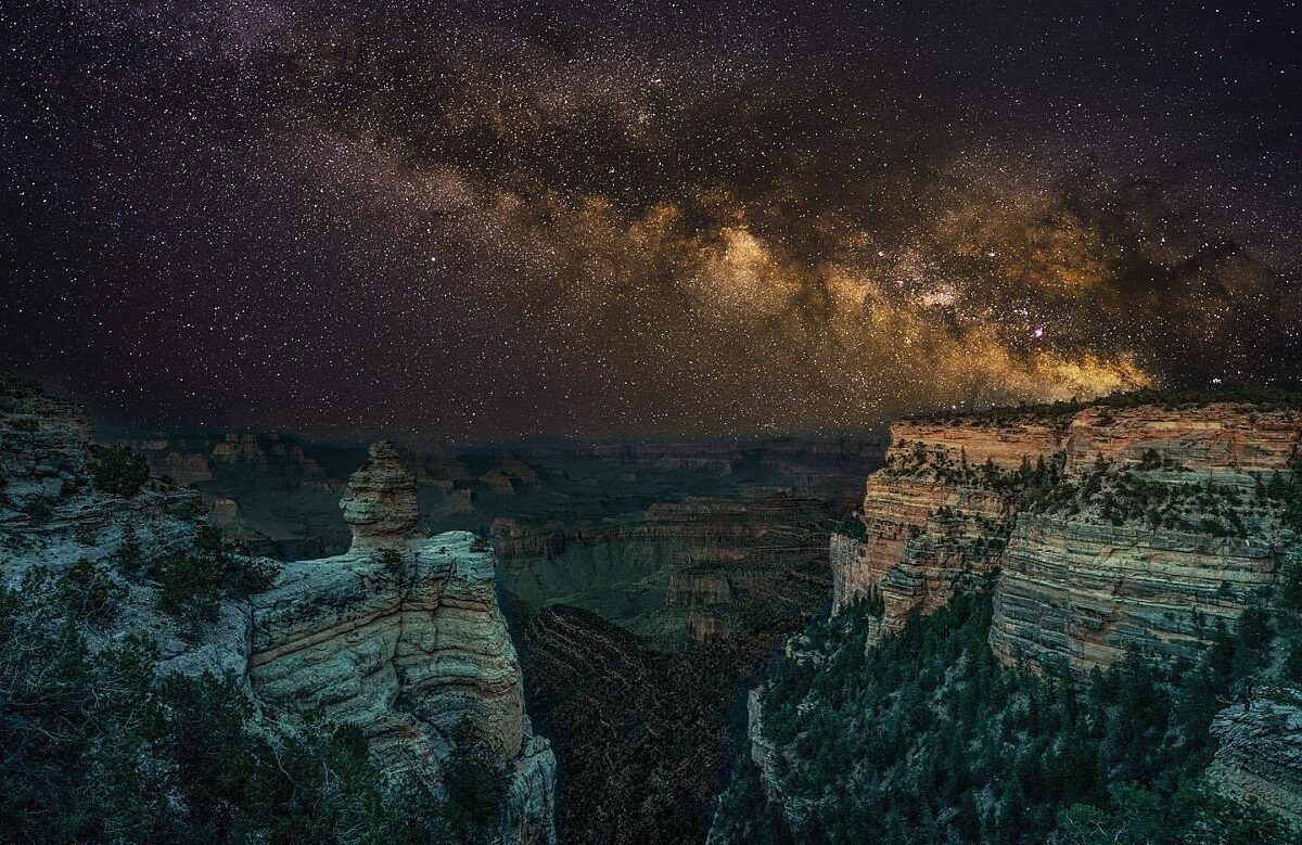 Photo by Instagram user @AndrewHNyc. Photo is the milky way over grand canyon national park.