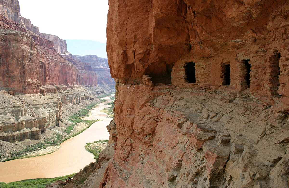 Granaries along the Colorado River above Nankoweap in Marble Canyon, Grand Canyon National Park. NPS photo by Mark Lellouch.