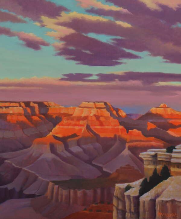 Colorful clouds above Grand Canyon