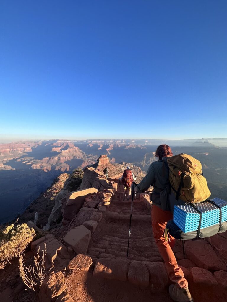 Hiking down South Kaibab