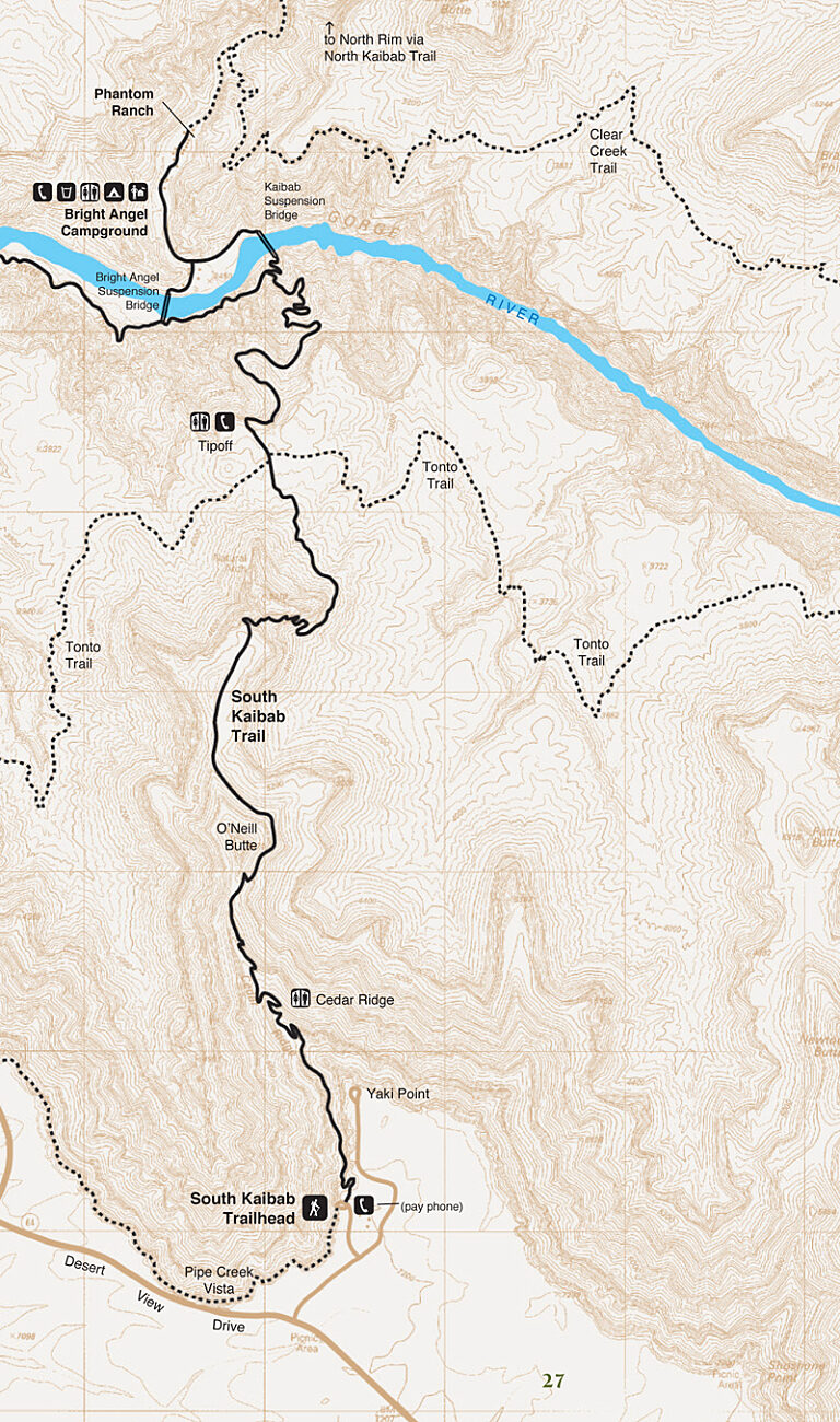 South Kaibab Trail map, 2017