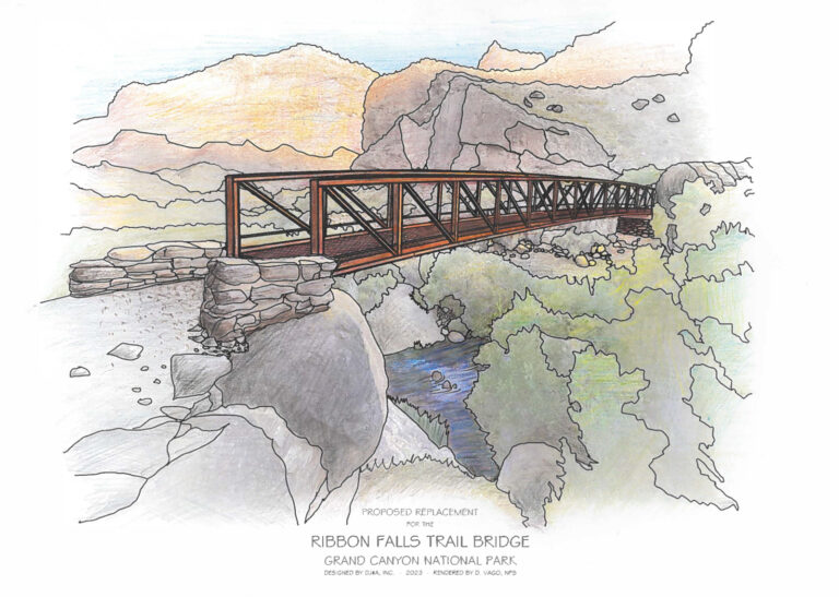 Graphic rendering of proposed bridge