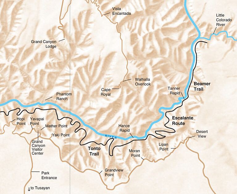 Tonto Trail East map, 2017