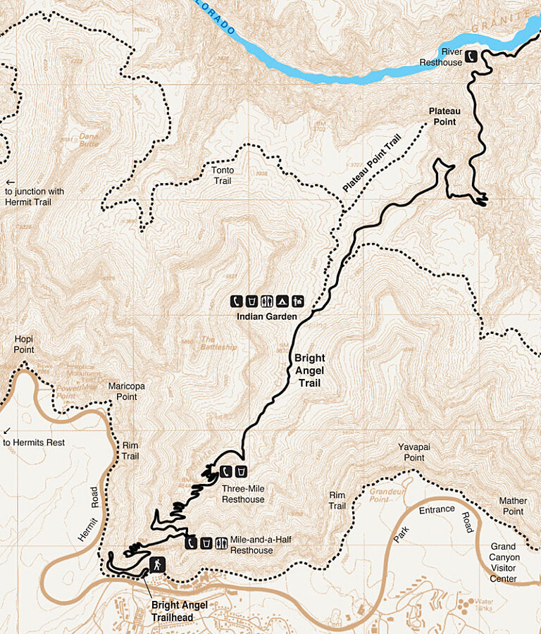 Bright Angel Trail map 2017