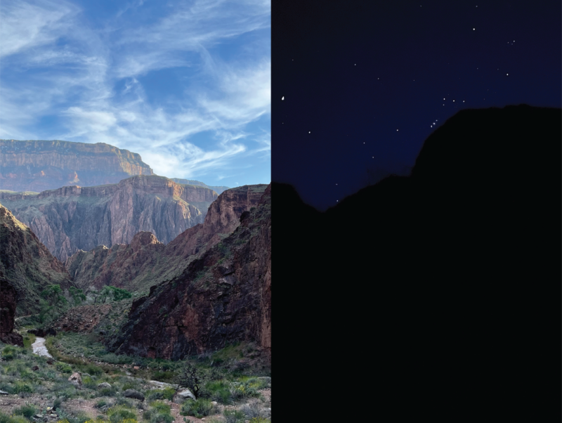 Constellation image at the canyon.