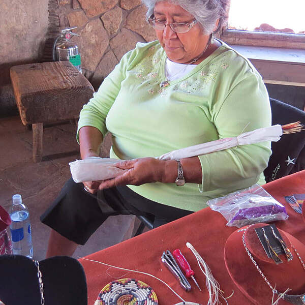 Alberta Selina working on artwork