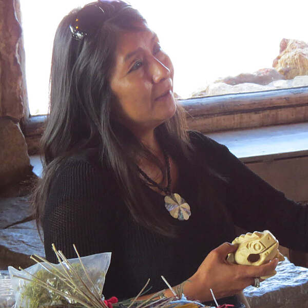 Annetta Koruh working on artwork