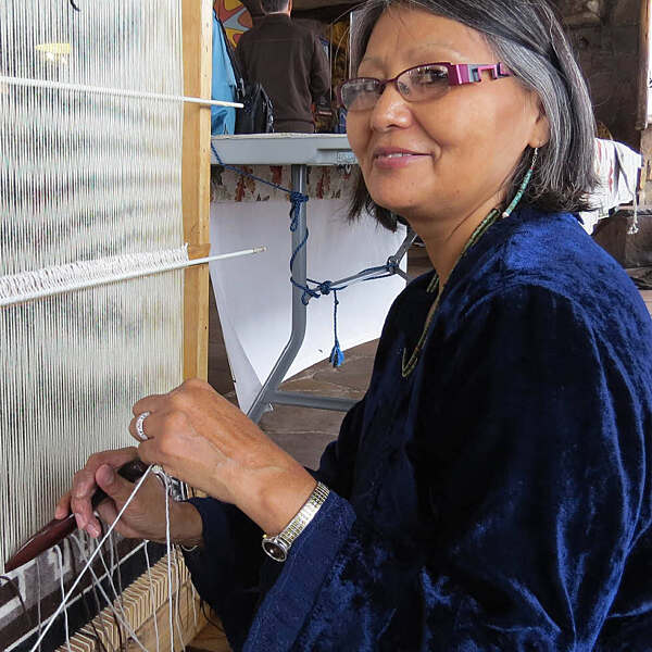 Florence Riggs working on artwork